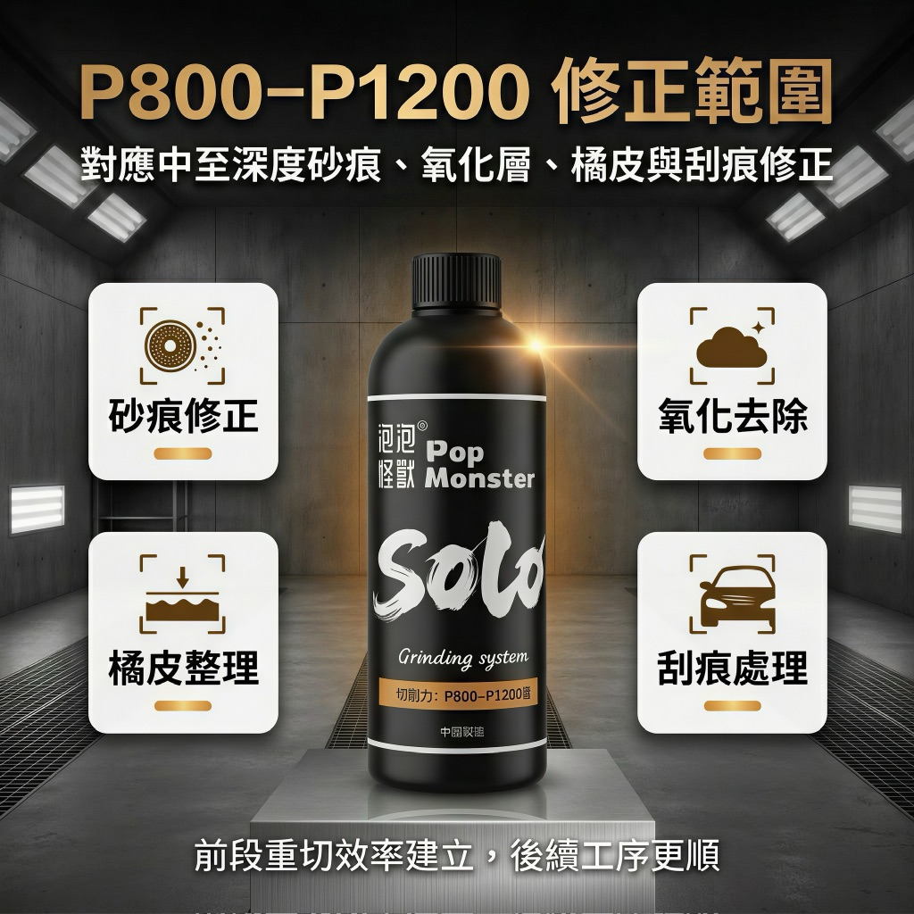 米速 Solo 80番修正範圍 — P800-P1200砂痕 氧化去除 橘皮整理 刮痕處理